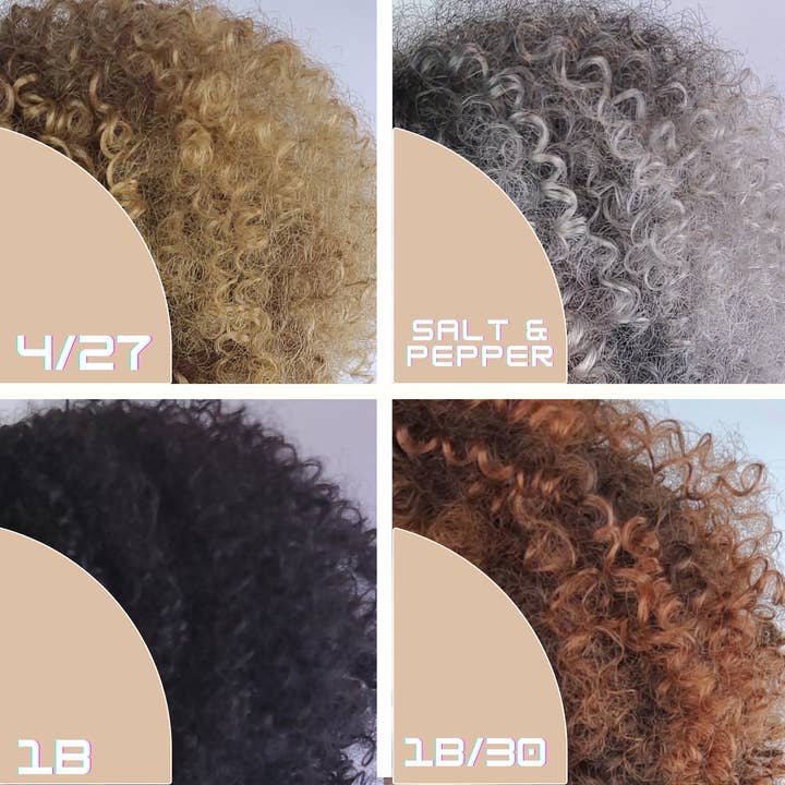 Celebrity Hair for Less - Wholesale Wig/Hair Piece - Afro Kinky Curly Wig with Afro Hairline, 16", 1B