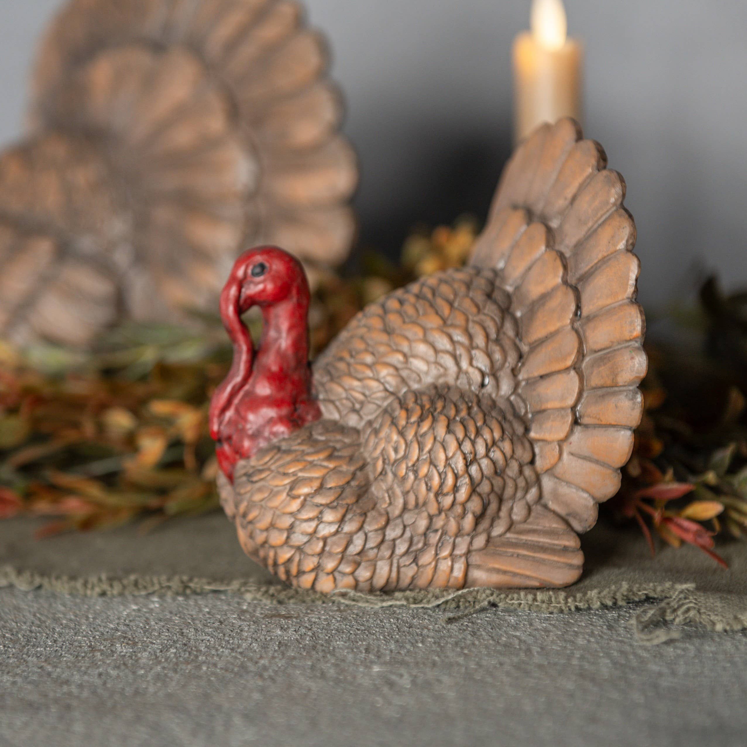 Ragon House - Wholesale Decorative Tabletop Object - 5" BROWN & RED TABLETOP TURKEY0