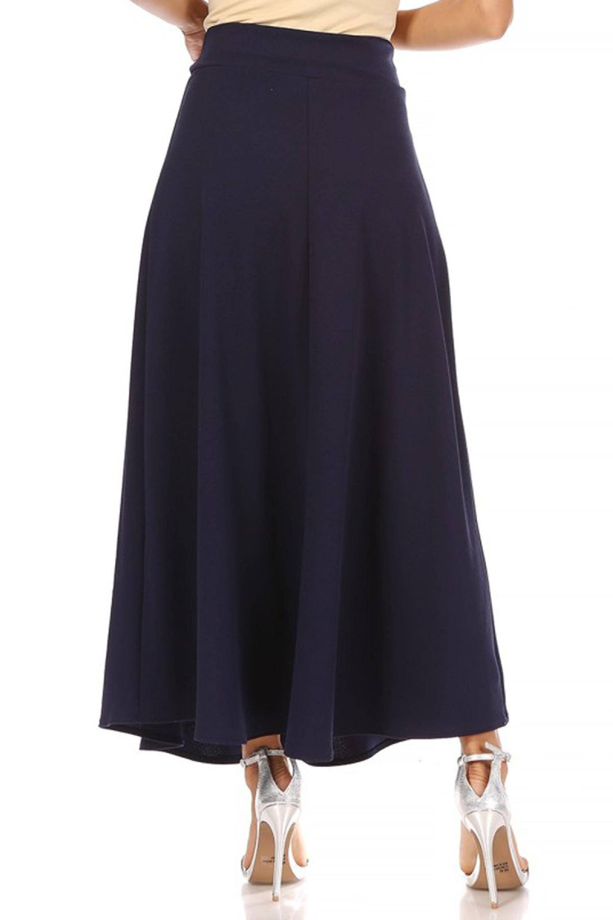 MOA COLLECTION - Wholesale Skirt - Women's - Women's Casual Solid Flare A-line Long Skirt23