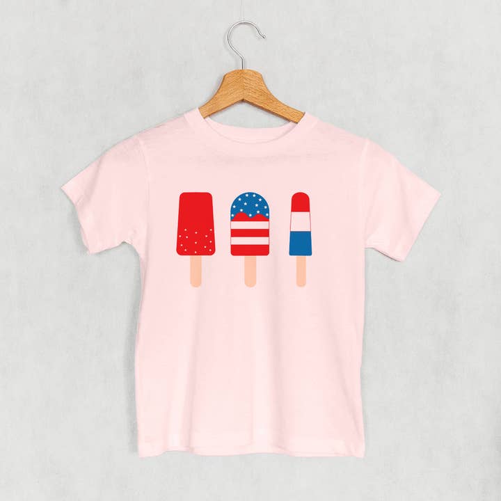 Ivy + Cloth - Wholesale Screen Printed T-Shirt - Kids - Red White & Blue Popsicles (Kids)