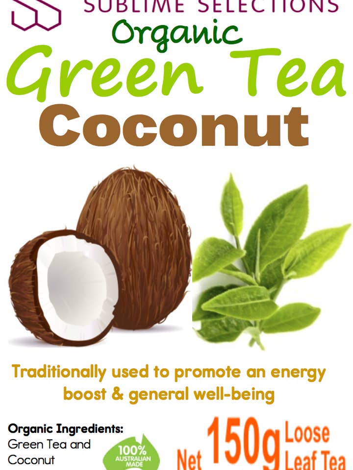 Grøn te kokosnød 150g - Loose Leaf for engroshandel hos Australian Tea House