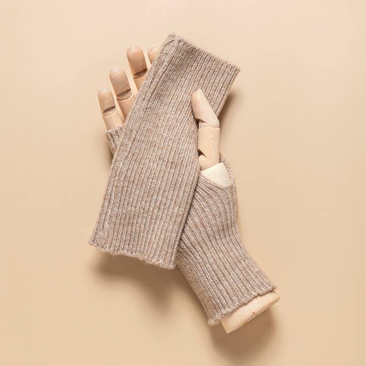 THSG1122: Havre: Ribstrikkede fingerløse handsker for engroshandel hos Taylor Hill Scarves & Co