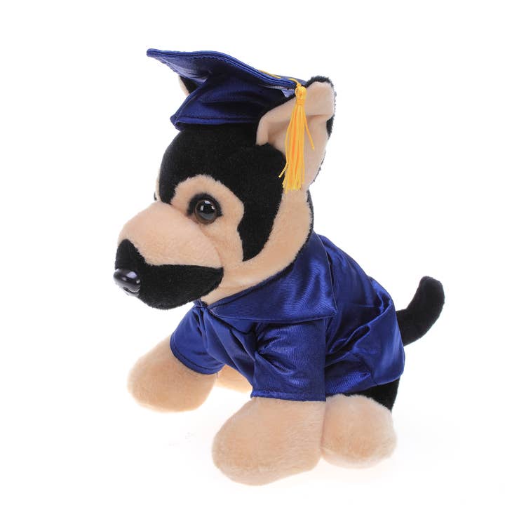 Plushland - Wholesale Stuffed/Plush Toy - Kids & Baby - Graduation Animals--German Shepard 11" with custom imprint