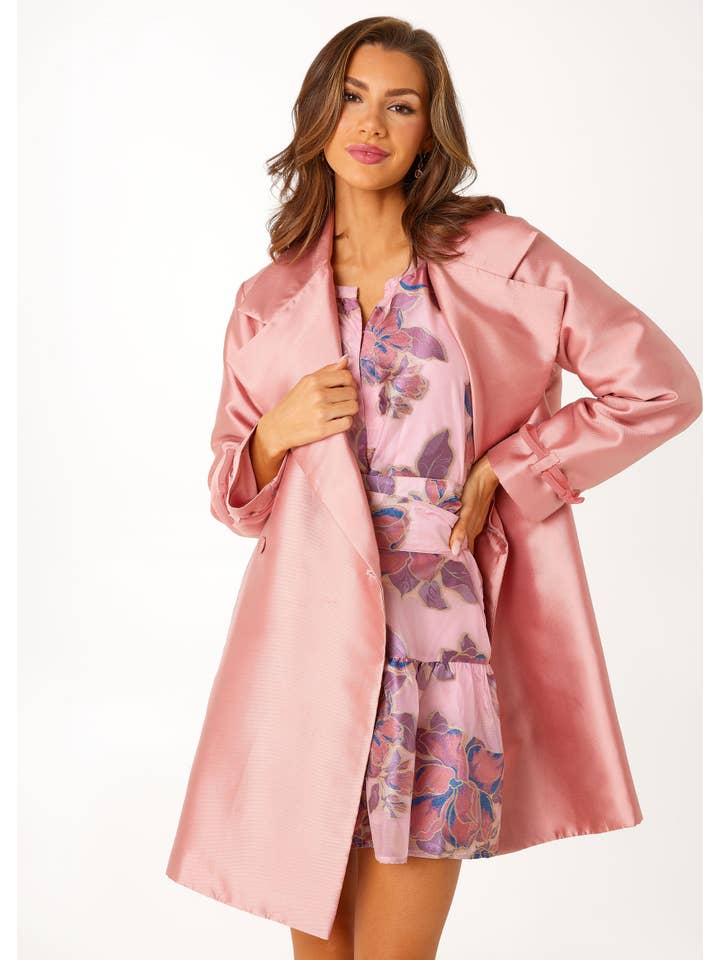 Pink Marisol Coat Blush Mikado for wholesale on Faire