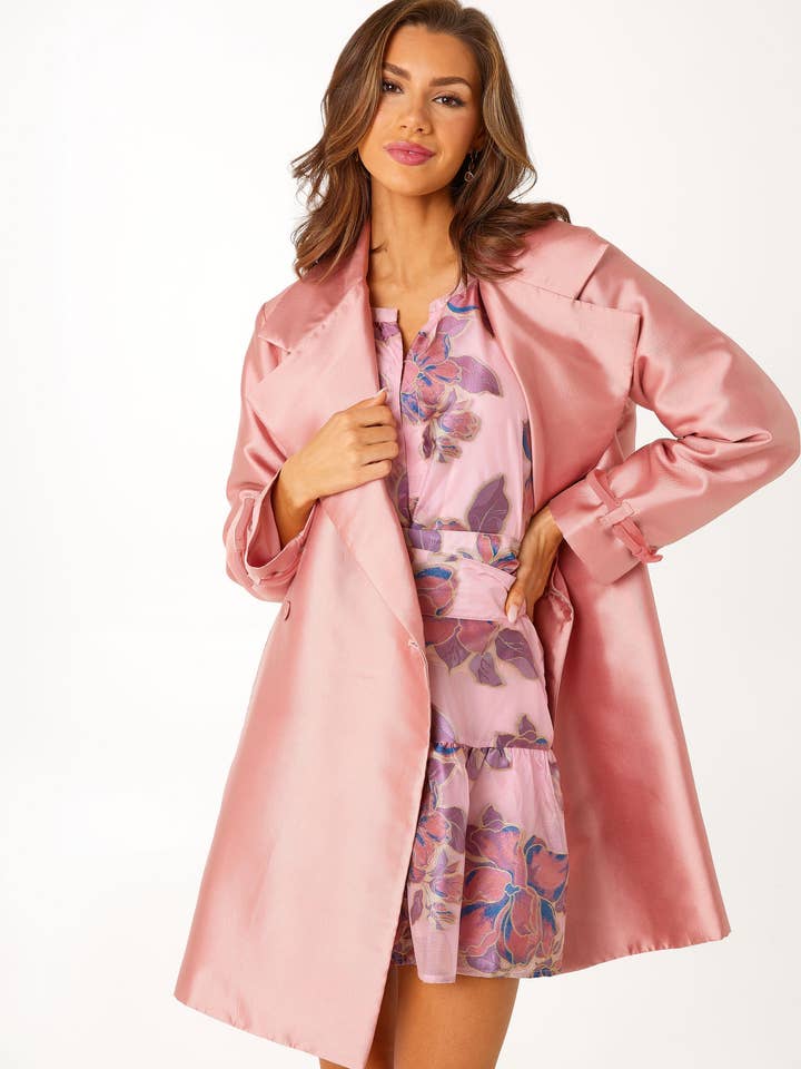 Marisol Coat Blush Mikado for wholesale by Abbey Glass