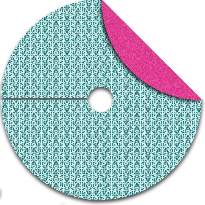 Sugarplum Dream Tree Skirt | Reversible Green & Pink Pattern for wholesale by Porch and Parlour