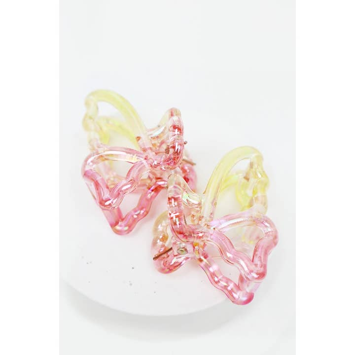 MIX COLOR 2-pc Two Tone Butterfly Mini Hair Clip for wholesale on Faire