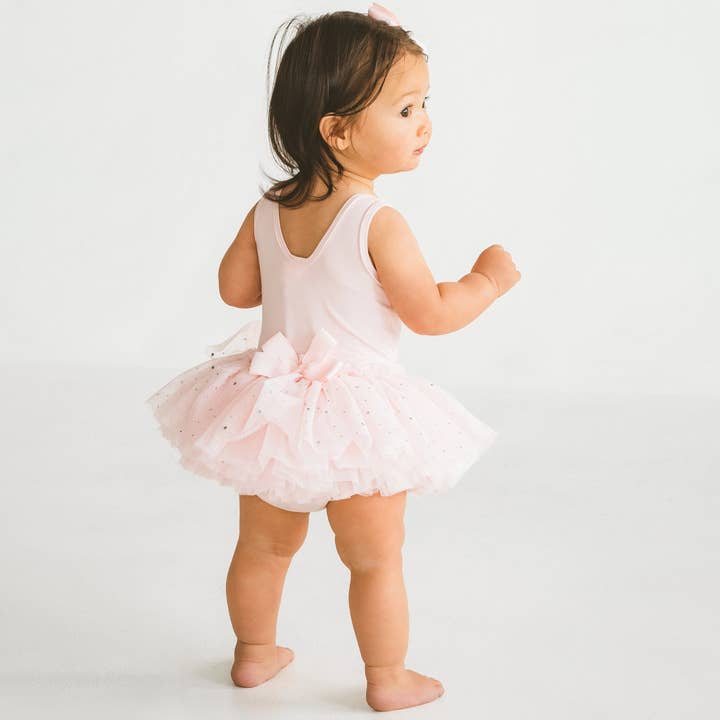 Nina: Baby Ballet Sequin Tutu Dress with Bow in Pink for wholesale on Faire