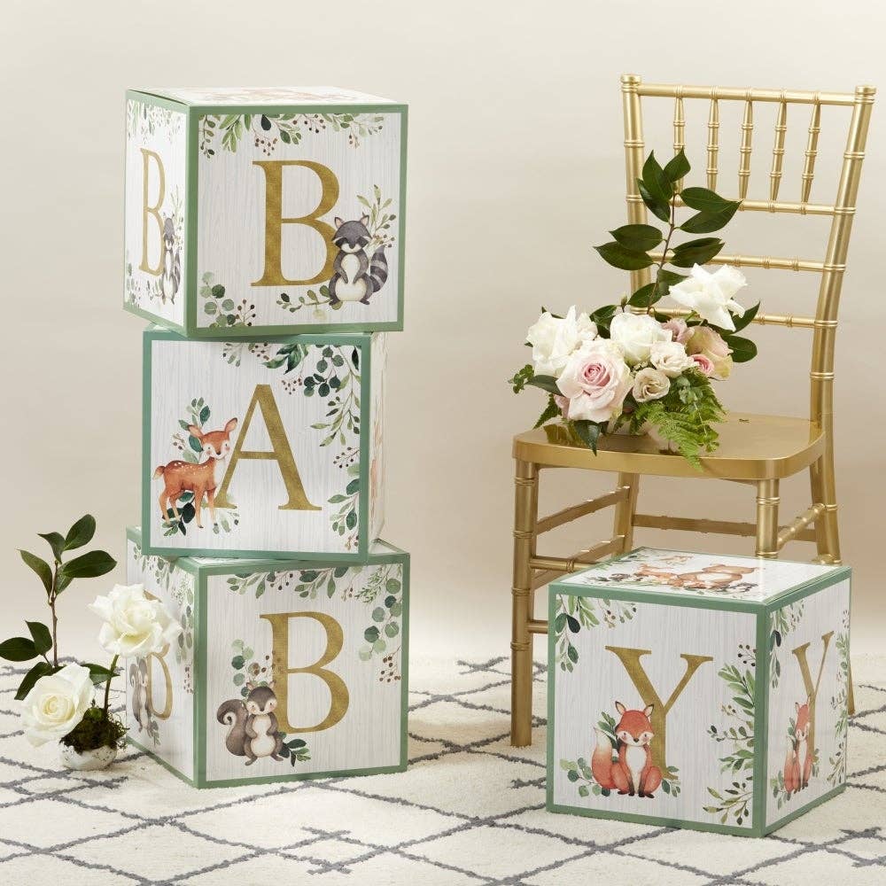Kate Aspen - Wholesale Decorative Tabletop Object - Woodland Baby Block Box (Set of 4)6