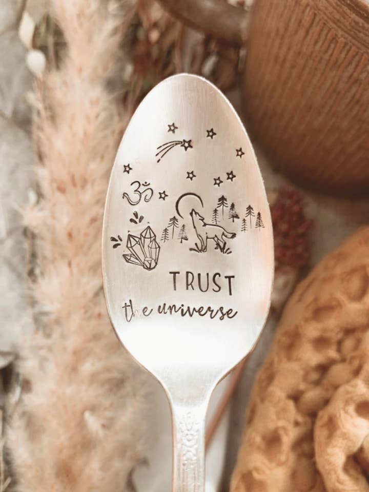 Stamped Spoons, RITUALS, trust the universe, hope, manifest for wholesale by The WildSmith