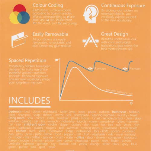 VocabularyStickers.com - Wholesale Sticker - 🇪🇸 Spanish Language Learning Stickers1