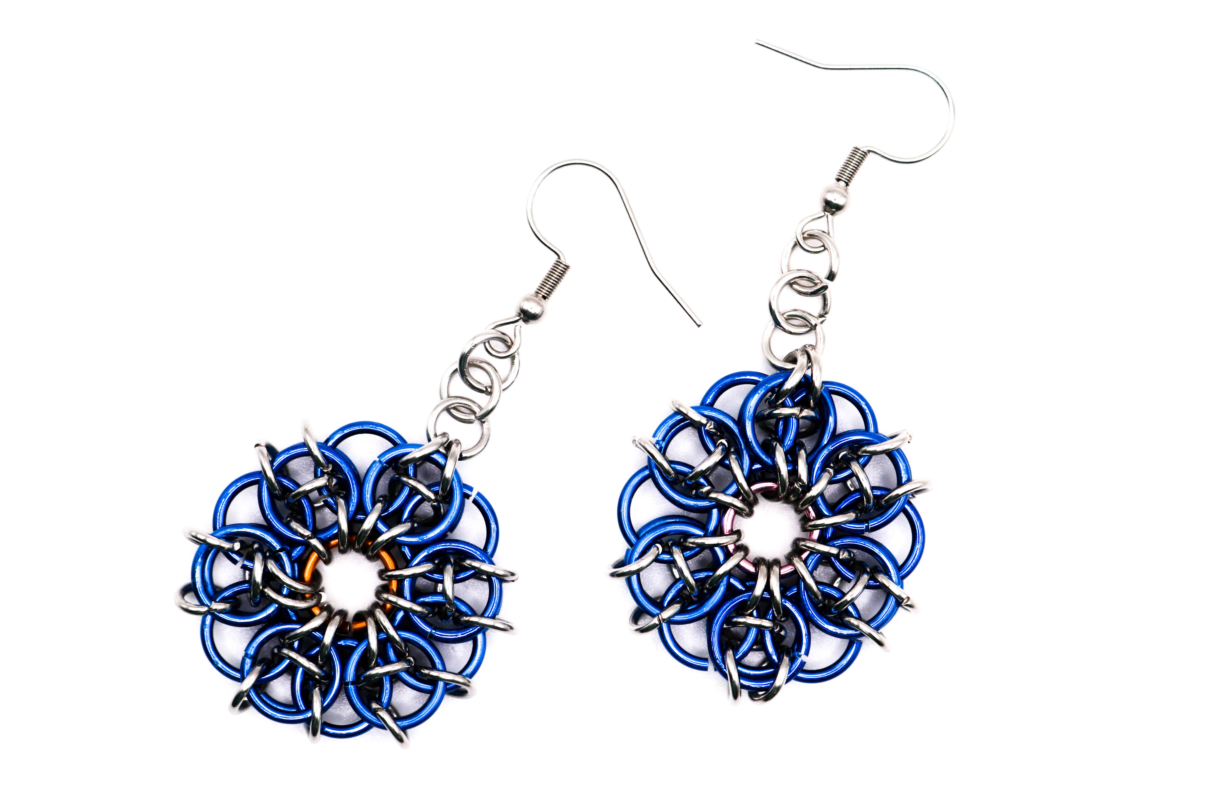 Synthetic Youths - Wholesale Dangle Earrings - Colourful Celtic Flower Chainmaille Earrings10