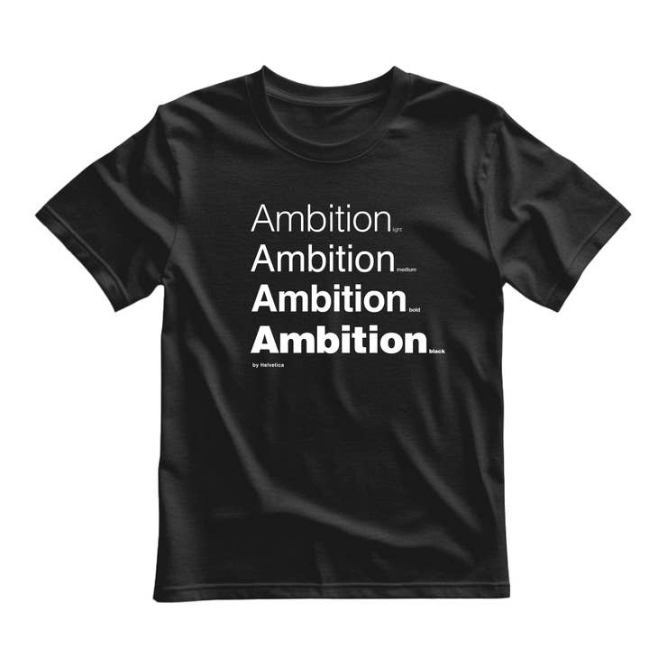 Ambition Words Helvetica Unisex T-shirt for wholesale by Motiva Gifts
