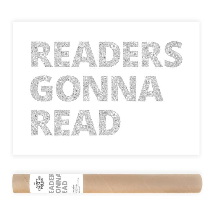 Floral maleriplakat med teksten «Readers Gonna Read» for engroshandel hos Anna Grunduls Design
