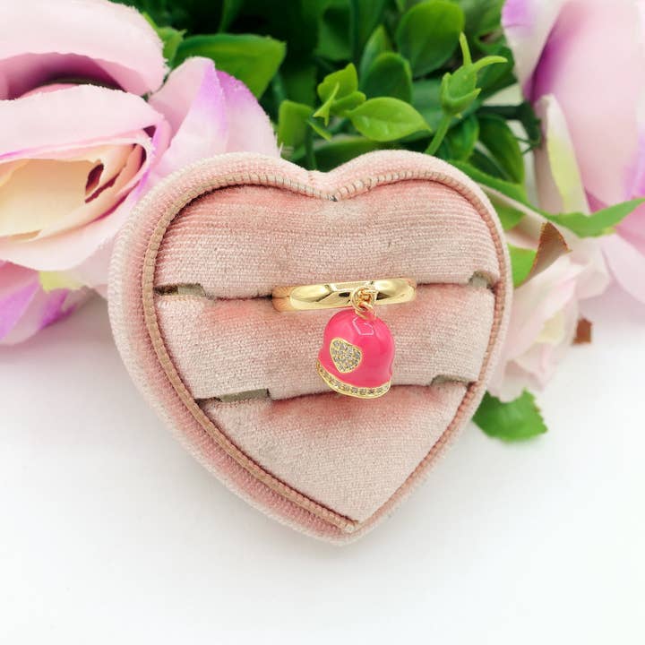 Daemon srls - Venta al por mayor Anillos solitarios - TINKERBELL RAINBOW - Anillo de campanilla con circonita cúbica en forma de corazón