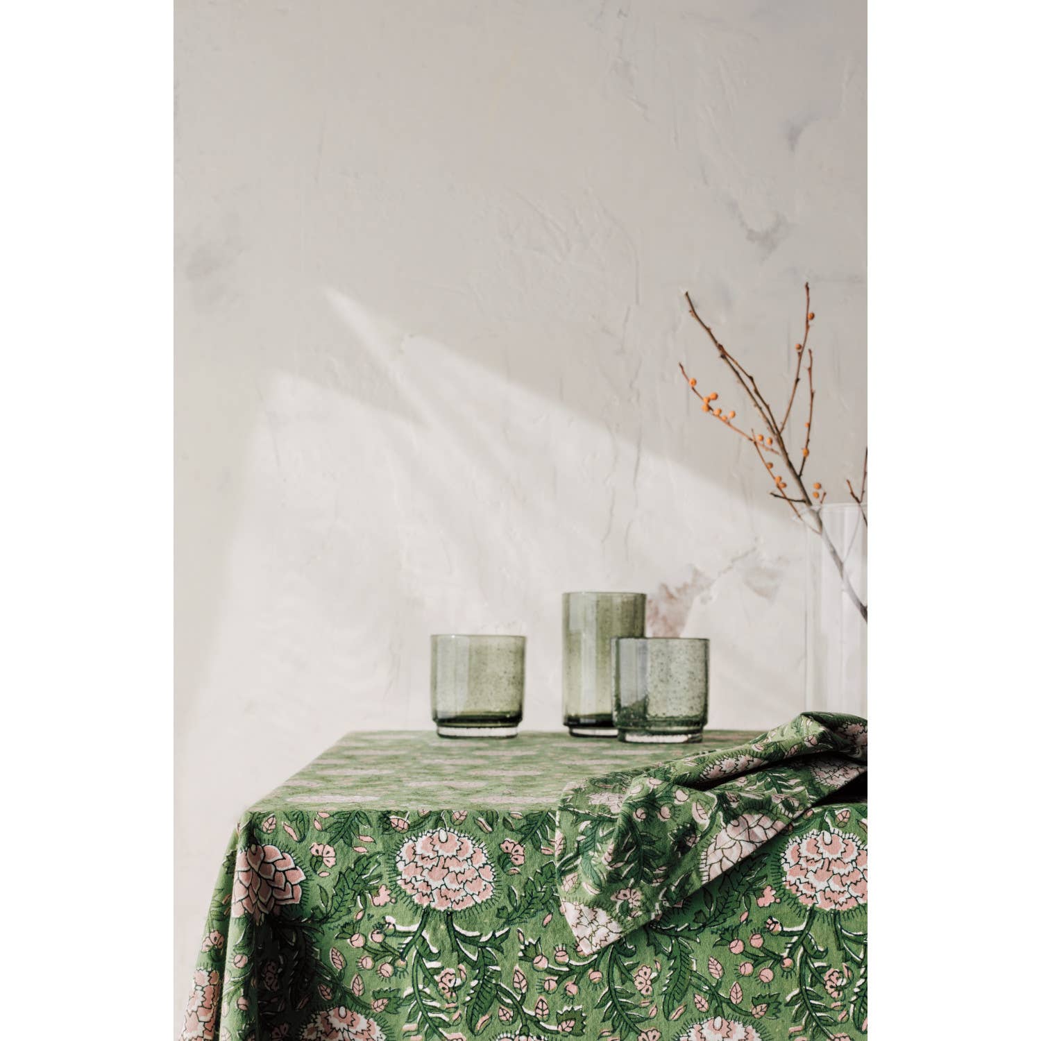 Danica Brands - Wholesale Tablecloth - Peony Block Print Tablecloth 60 x 90 Inches2