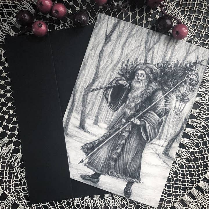 Season's Creepings — 10 biglietti di auguri a doppia faccia per la vendita all'ingrosso da parte di Caitlin McCarthy Art