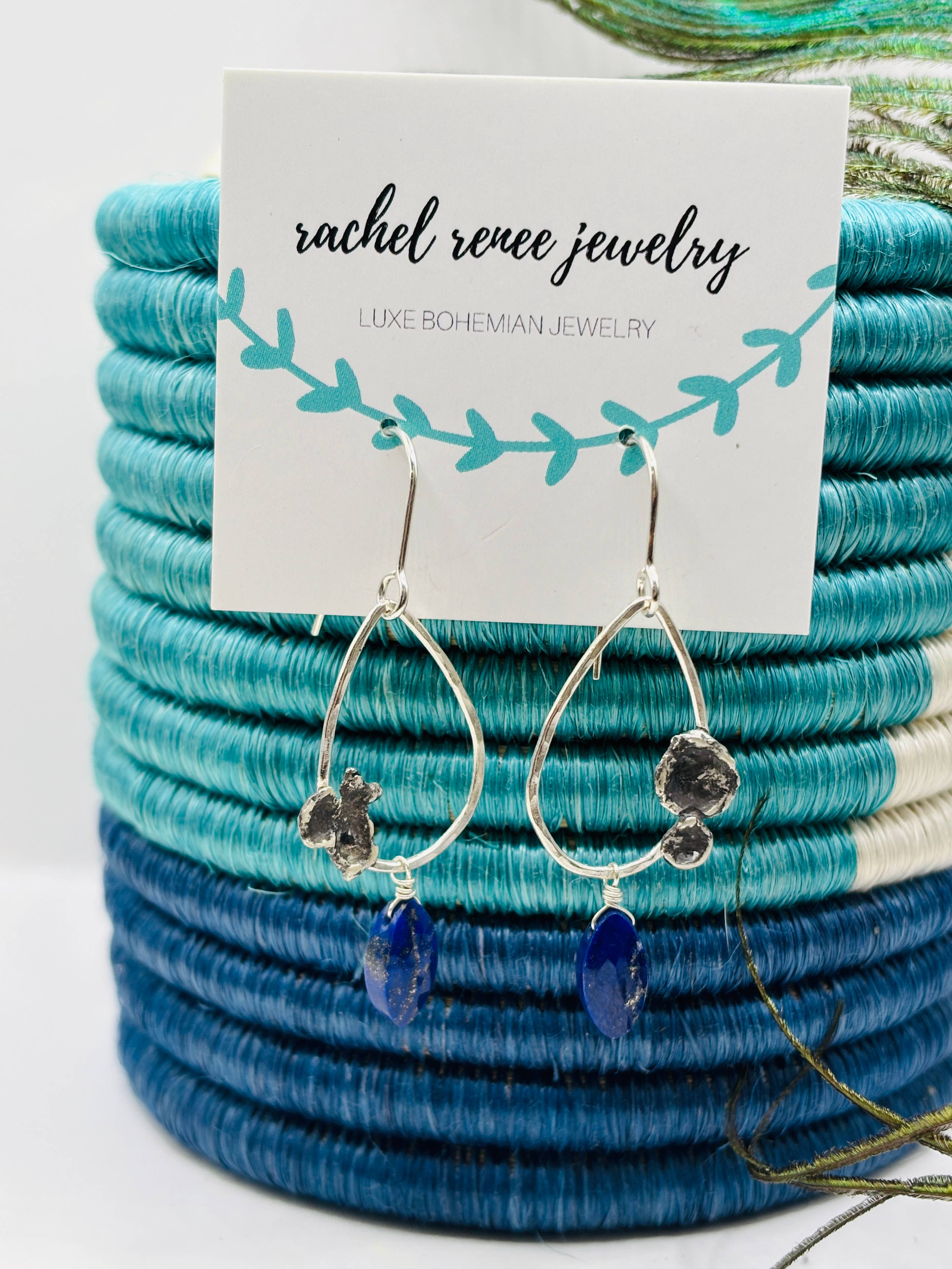 Rachel Renee Jewelry - Wholesale Dangle Earrings - LINDA Lapis Water Cast Teardrop Earrings5