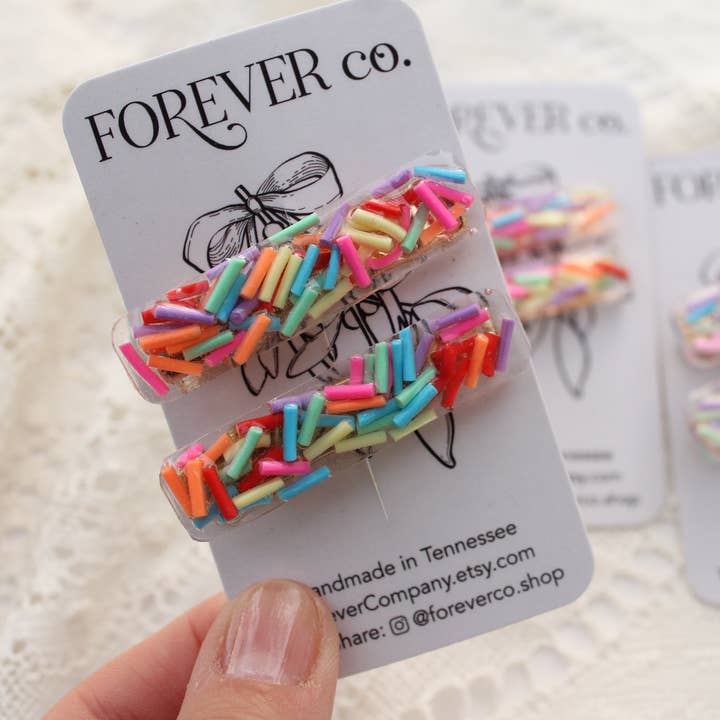 Harsen Haarclips met Hagelslag: Kleurrijk Regenboog IJsje voor wholesale door Forever Company