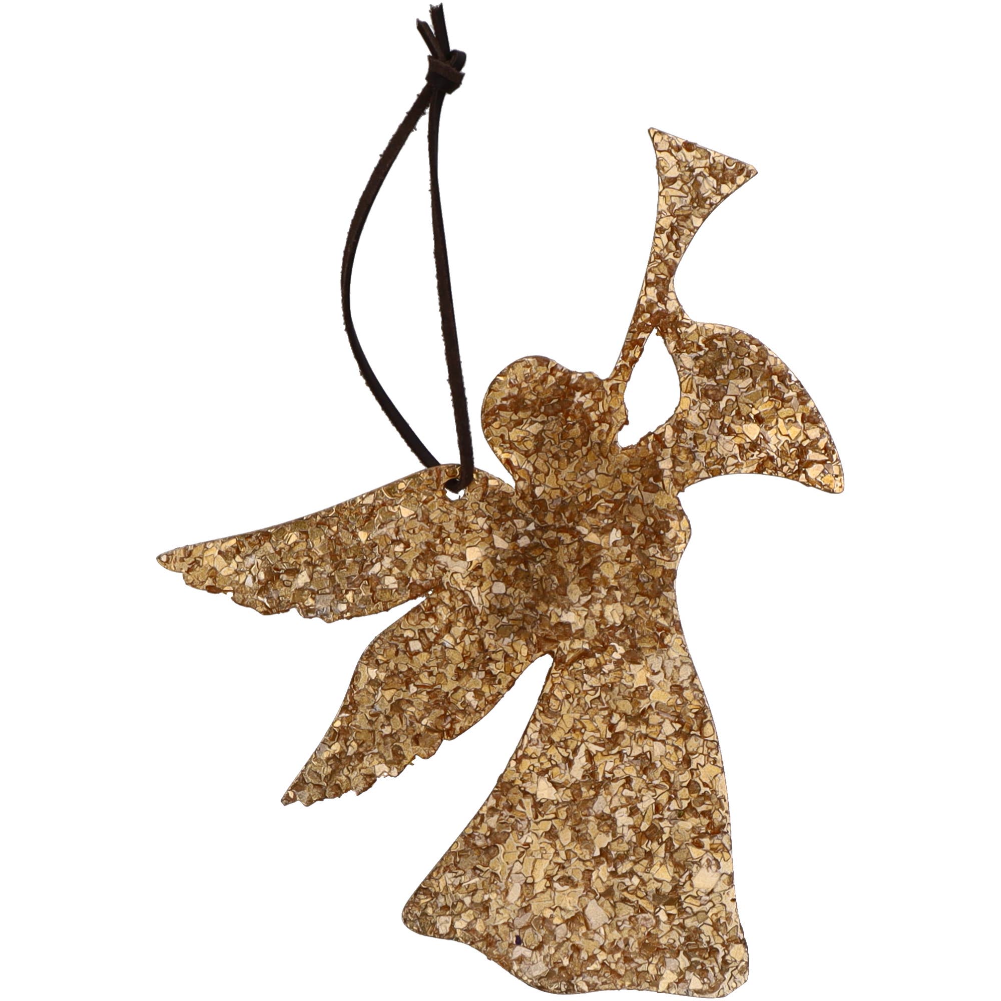 Vosteen – Engroshandel Pynt – Metalengel Brant til ophæng, D16 cm, H20 cm, guld0