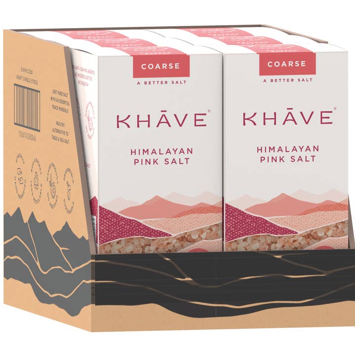 KHĀVE® - Wholesale Salt - KHAVE® 6 PACK Himalayan Pink Salt Coarse 12.4 oz / 350g