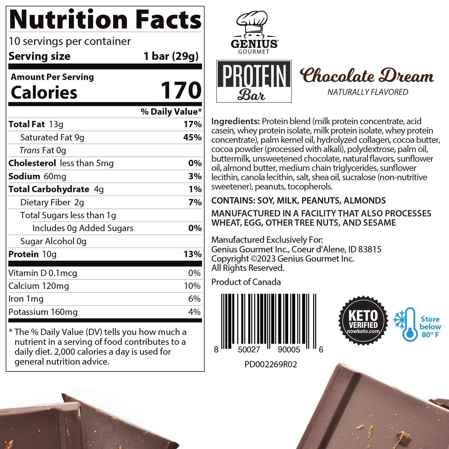 Genius Gourmet - Wholesale Snack Bar - Protein Bar - Chocolate Dream - 10 count3