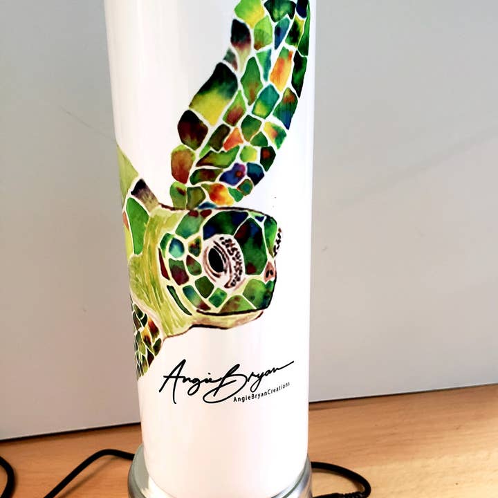 Watercolor Sea Turtle Stainless Steel Tumbler for wholesale by Angie Bryan Creations
