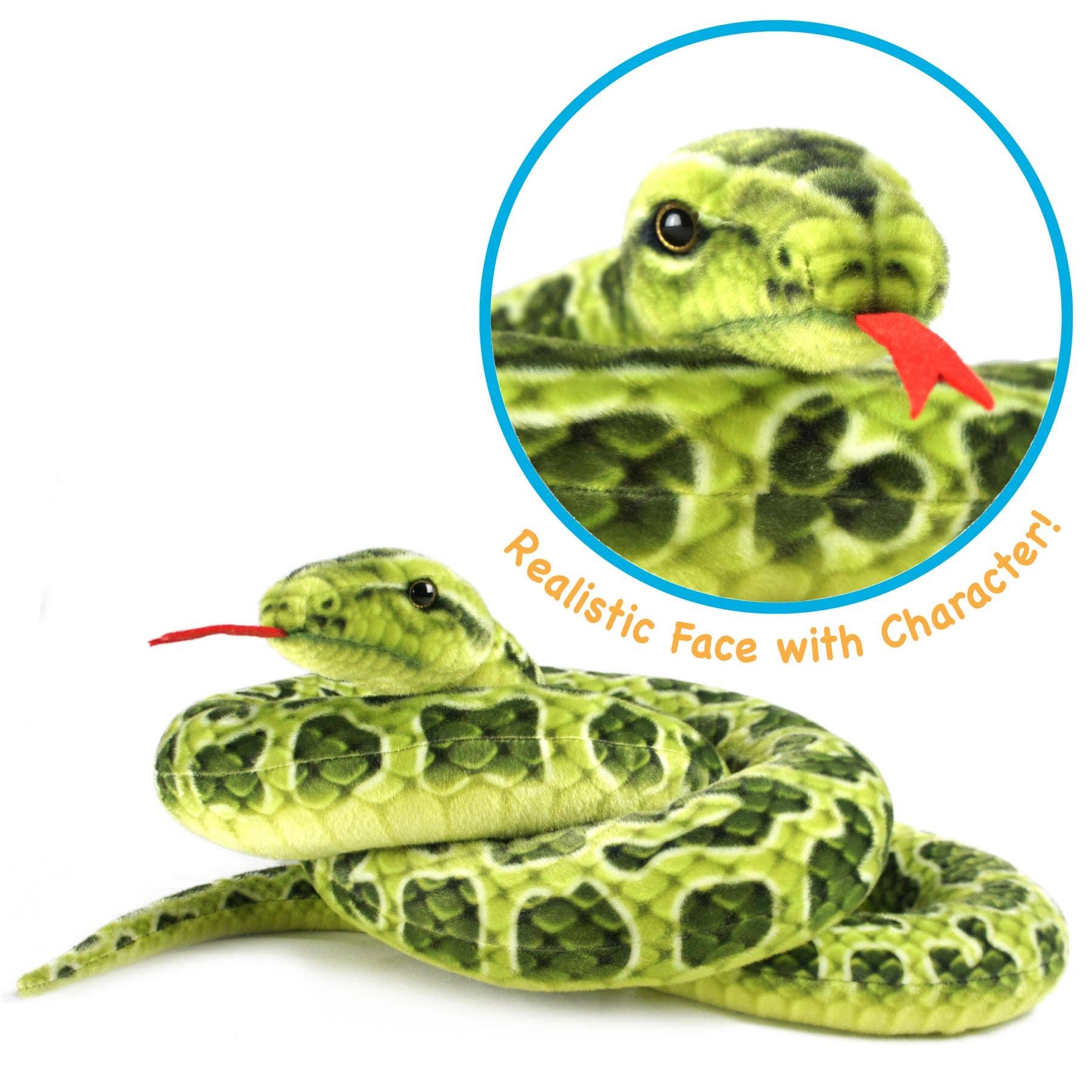 VIAHART Toy Co. - Vente Peluche – enfant et bébé - Gustavo The Green Anaconda | Peluche animal en peluche 100 pouces3