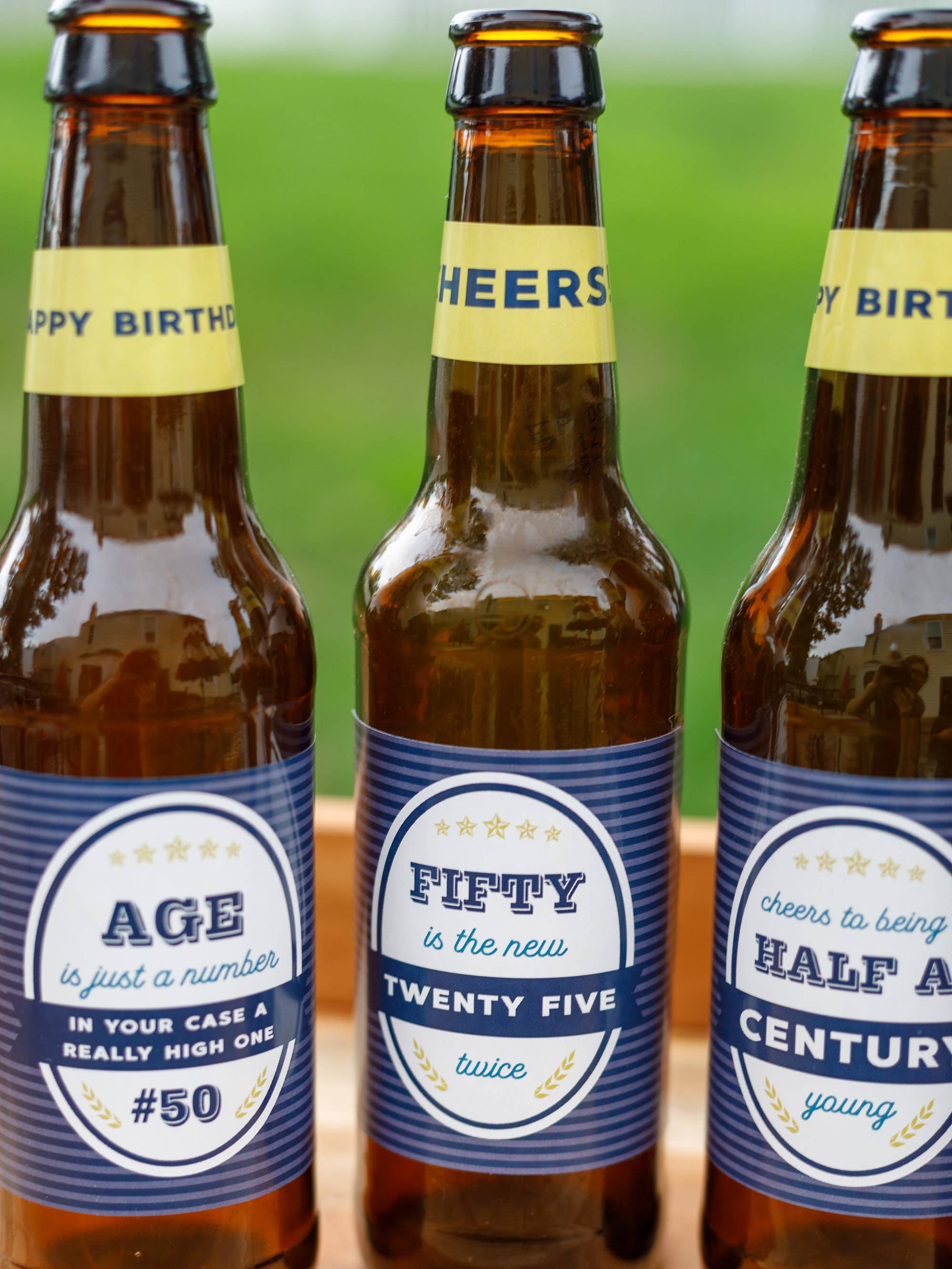 Paprika Paperie - Wholesale Gift Tag Label - 50th Birthday Gift, Custom Beer Bottle Labels, Cheers and Beers to 50 Years, Birthday Card Funny, Gift for Men, Birthday Sticker, Beer Lover6