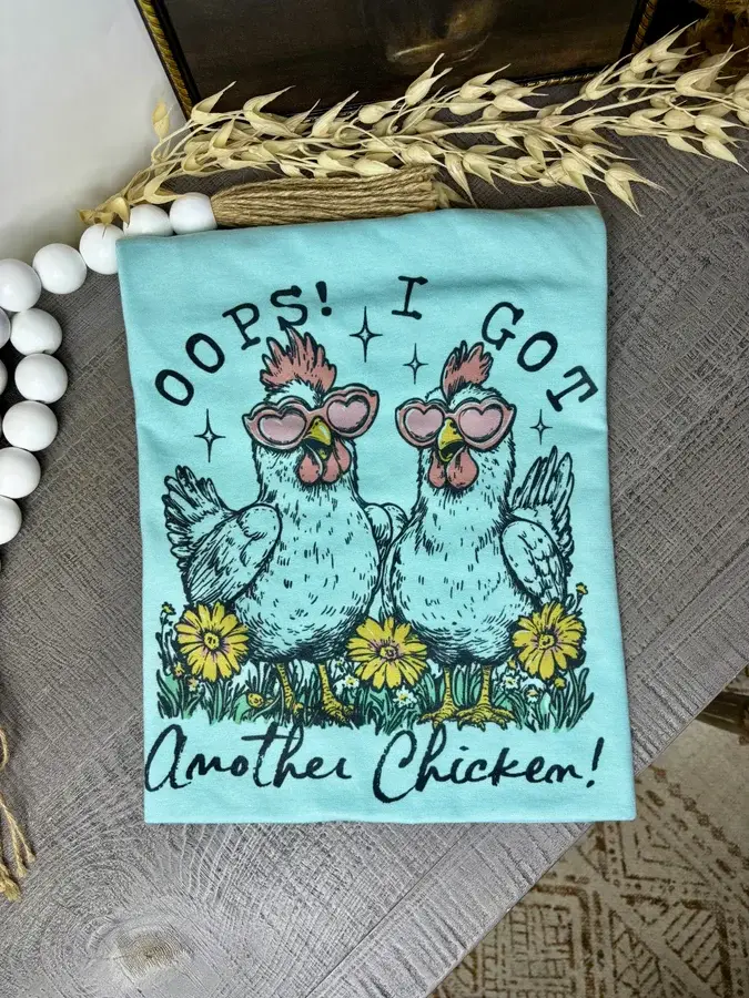 Tultex Bleu glacé Oups, j'ai encore un poulet (T-shirt Tultex) en vente sur Faire0