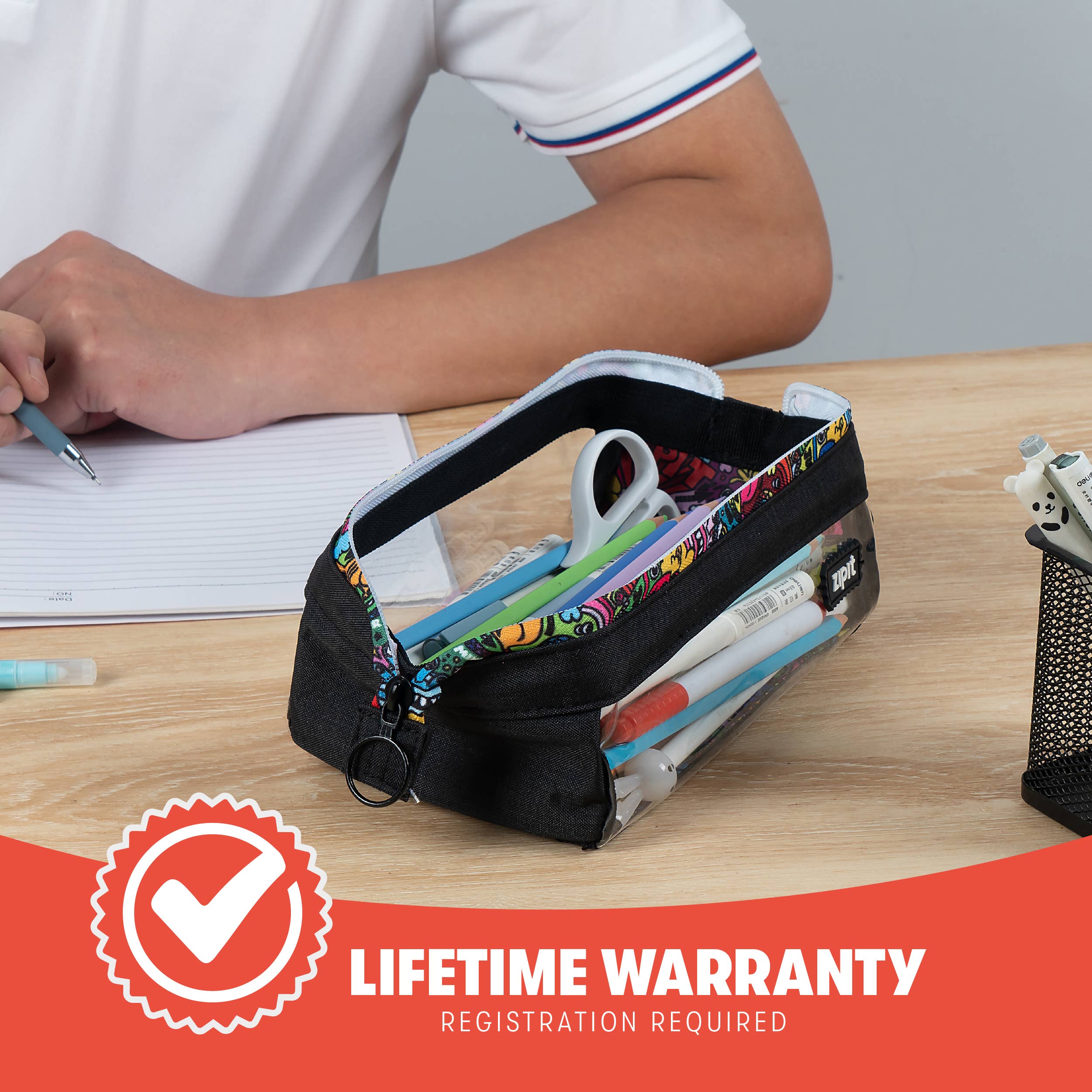 ZIPIT – wholesale Pencil case/pouch – ZIPIT Clear Lenny Pencil Case7