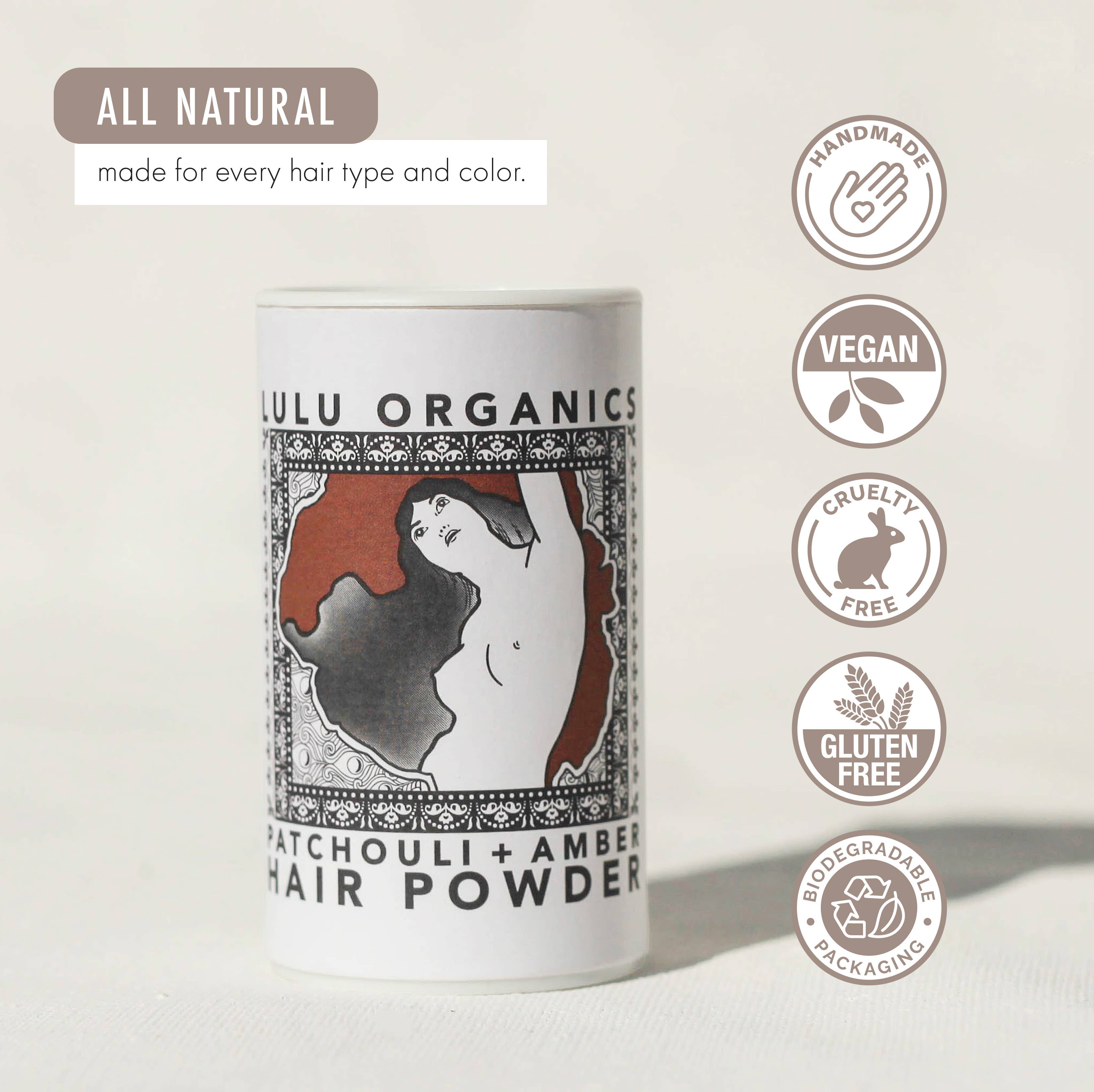 LULU ORGANICS - Wholesale Dry Shampoo - Patchouli and Amber Travel Size Powder Shampoo 1oz2