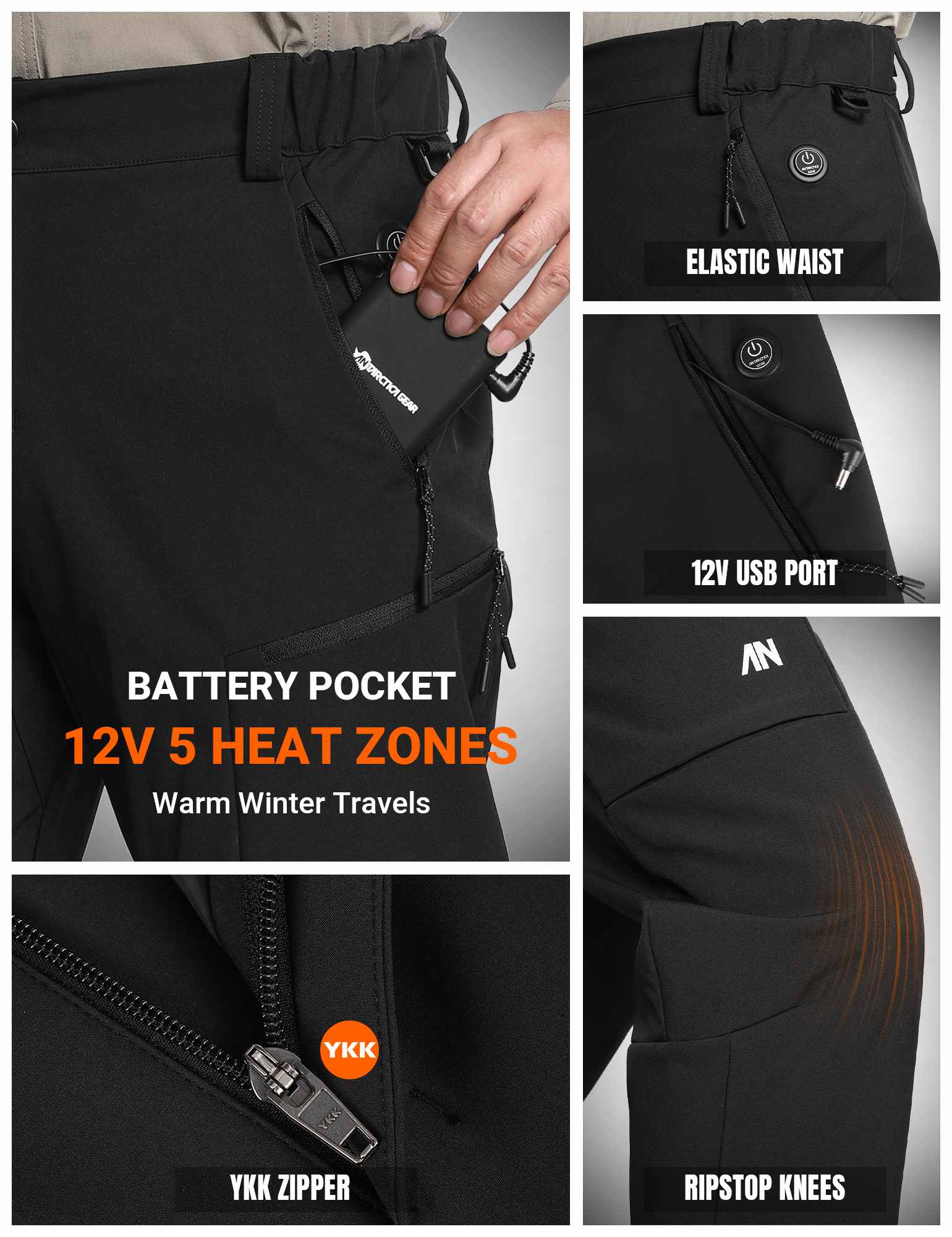 Antarctica Outdoors - Wholesale Pants - Men's - ANTARCTICA GEAR Heated Pants for Men, with 12V/20000mAh Battery4