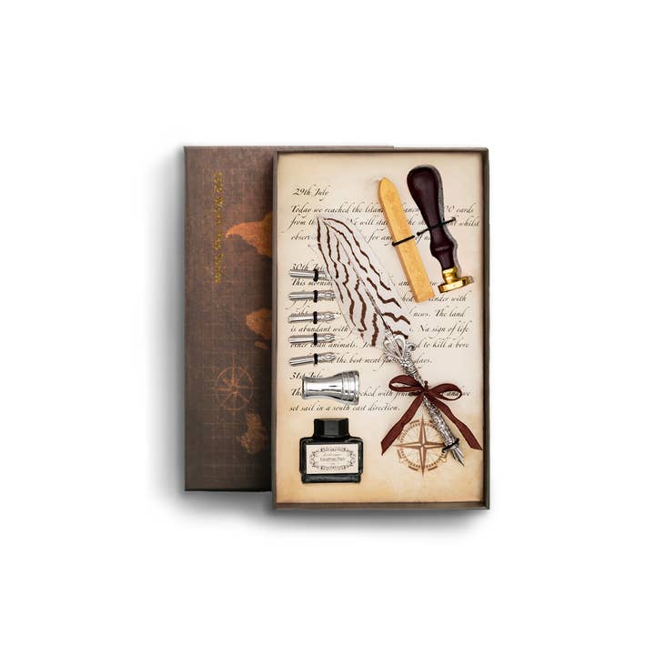 Quill Pen Delux Gift Set - Snowy for wholesale by Mad Witch Ltd
