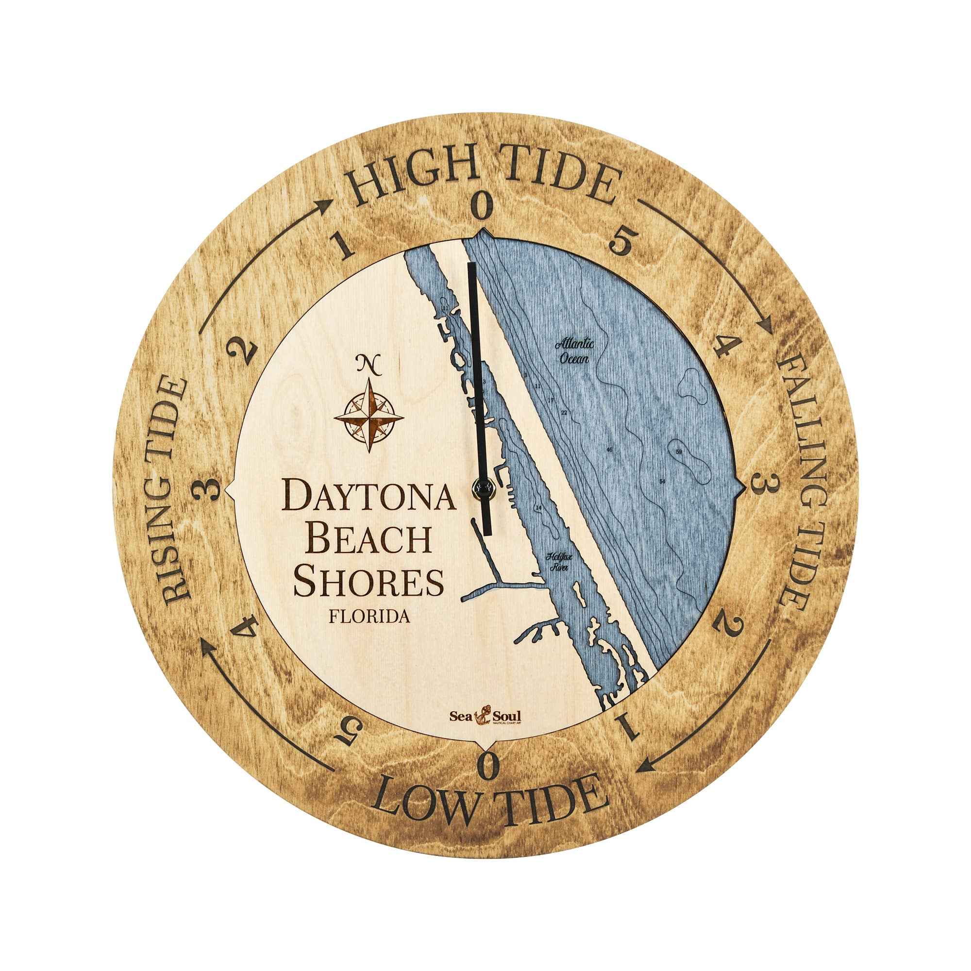 Sea & Soul Nautical Chart Art - Wholesale Wall Clock - Florida East Coast Nautical Chart Tide Clock-Many Locations49