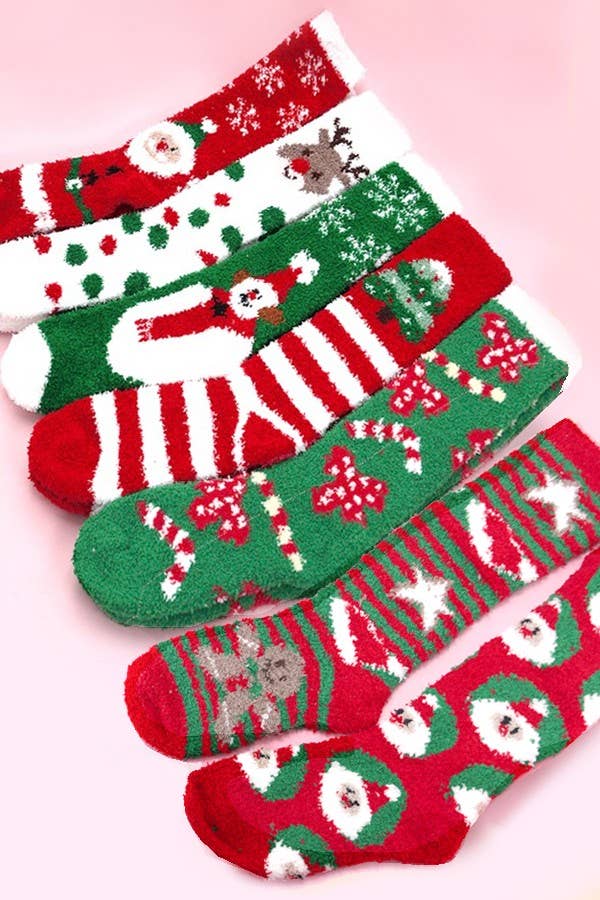 Baby Boy Socks Kids' Anti-Slip Fuzzy Socks 6-Pack Cozy Gripper