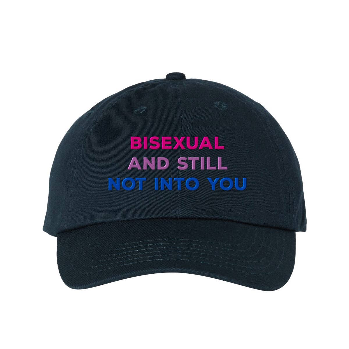 Lucky Luna Apparel - Wholesale Baseball Cap - Women's - Bisexual and Still Not Into You Embroidered Dad Hat3