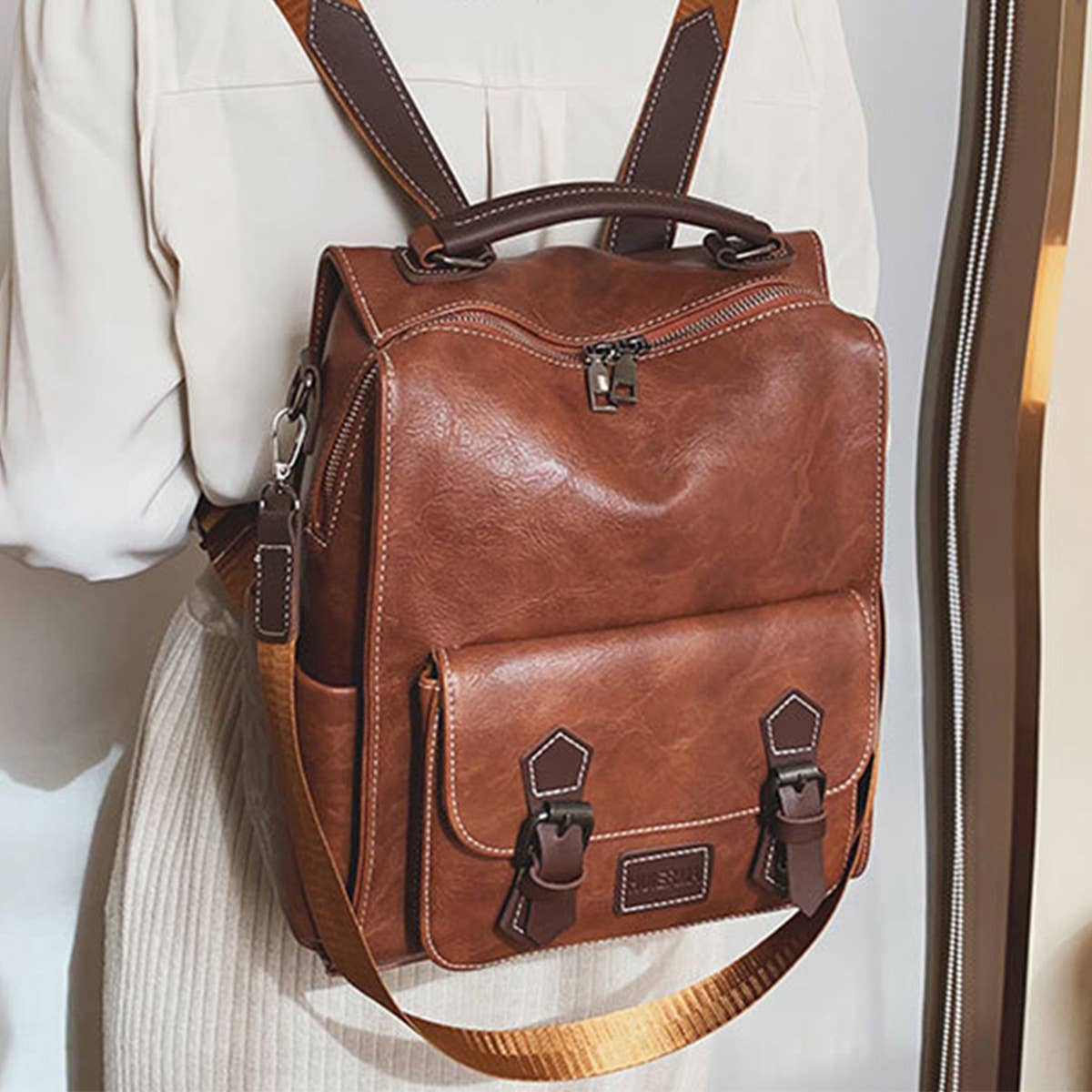 ACCITY - Wholesale Backpack - Women's - LEATHER BACKPACK RETRO FOR WOMEN CROSSBODY BAGS_CWAB07529