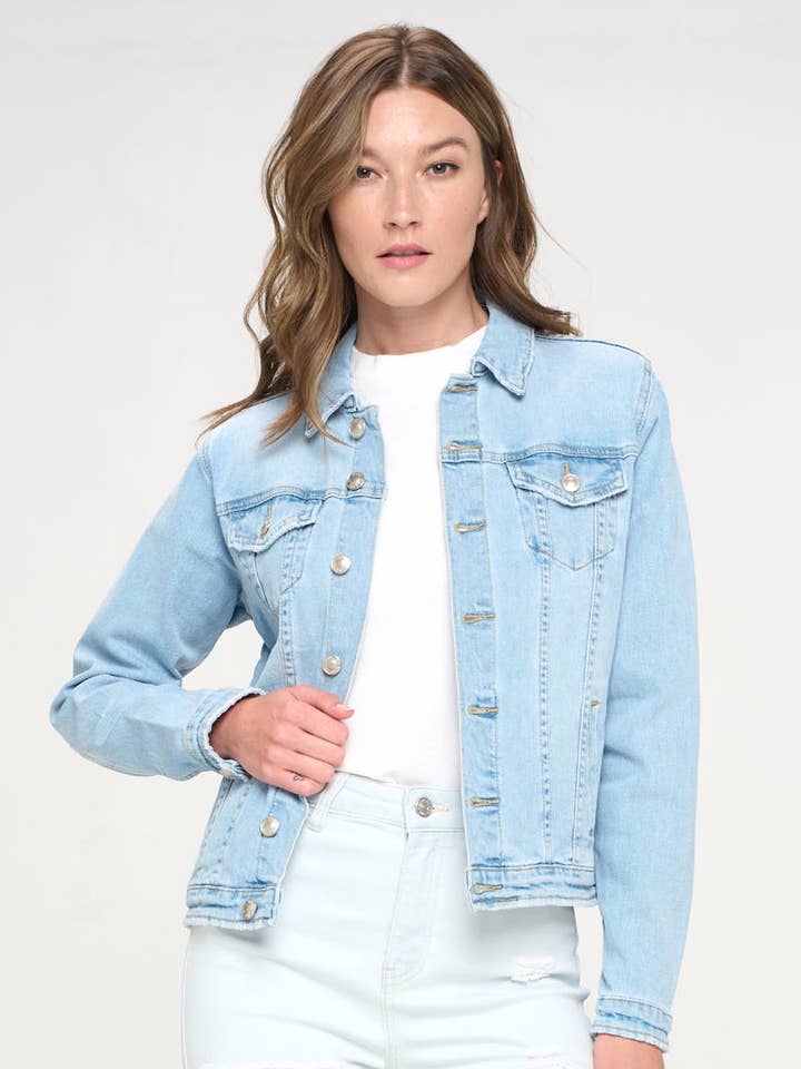 IB9368 - Light Wash - Classic Denim Jacket for wholesale on Faire