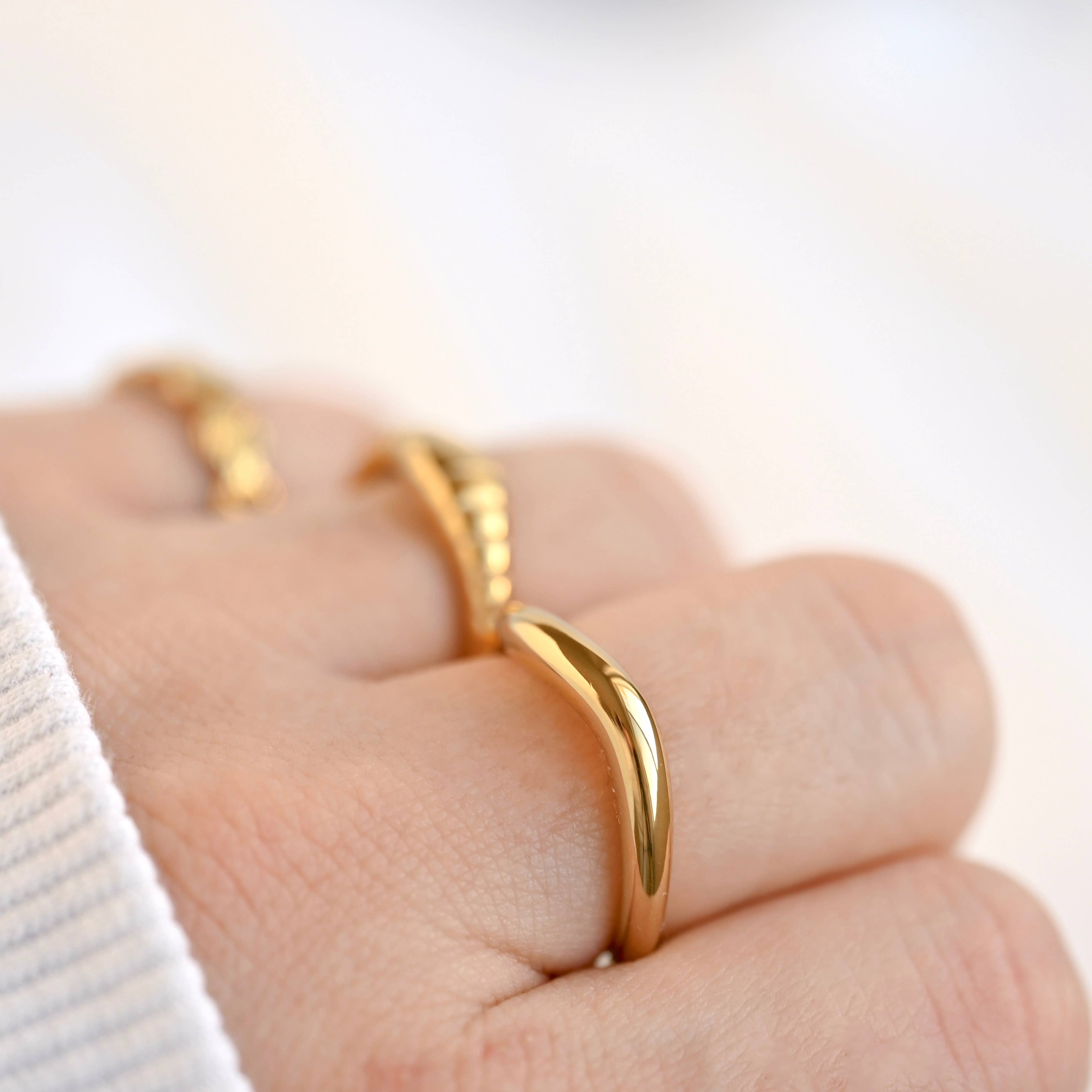 Blueyejewelry – wholesale Band/stacked ring – Gold Stacker Rings - Tarnish-free Dainty and Bold Rings8