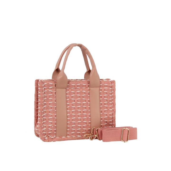 HR CORP - Wholesale Tote Bag - Women's - Ecostitch Woven tote bag with vegan leather handle6