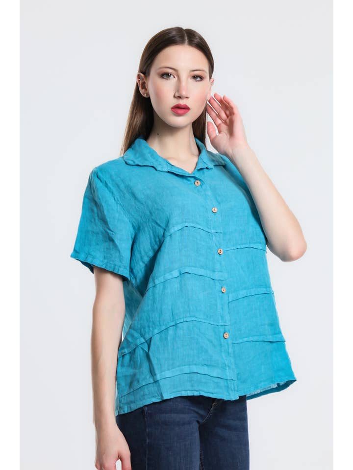 TINA Stephens Italy/Tees By Tina – Engroshandel Skjorte med buttondown – til kvinder – Alorah Darted knap ned skjorte (BSS186)23