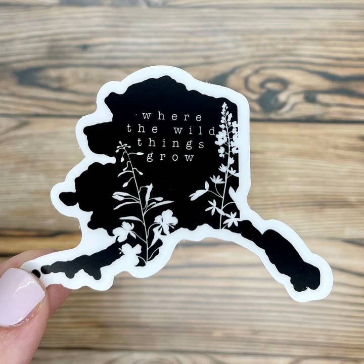 Coisas selvagens crescem, adesivo de flores silvestres do Alasca, à prova d'água por atacado de The Rooted Lupine