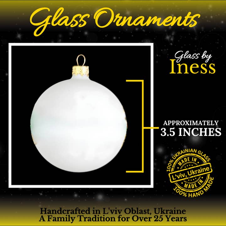 Glass by Iness - Wholesale Ornament - Silver Blown Glass Refractor Ornament, Blue Inside Refractor
