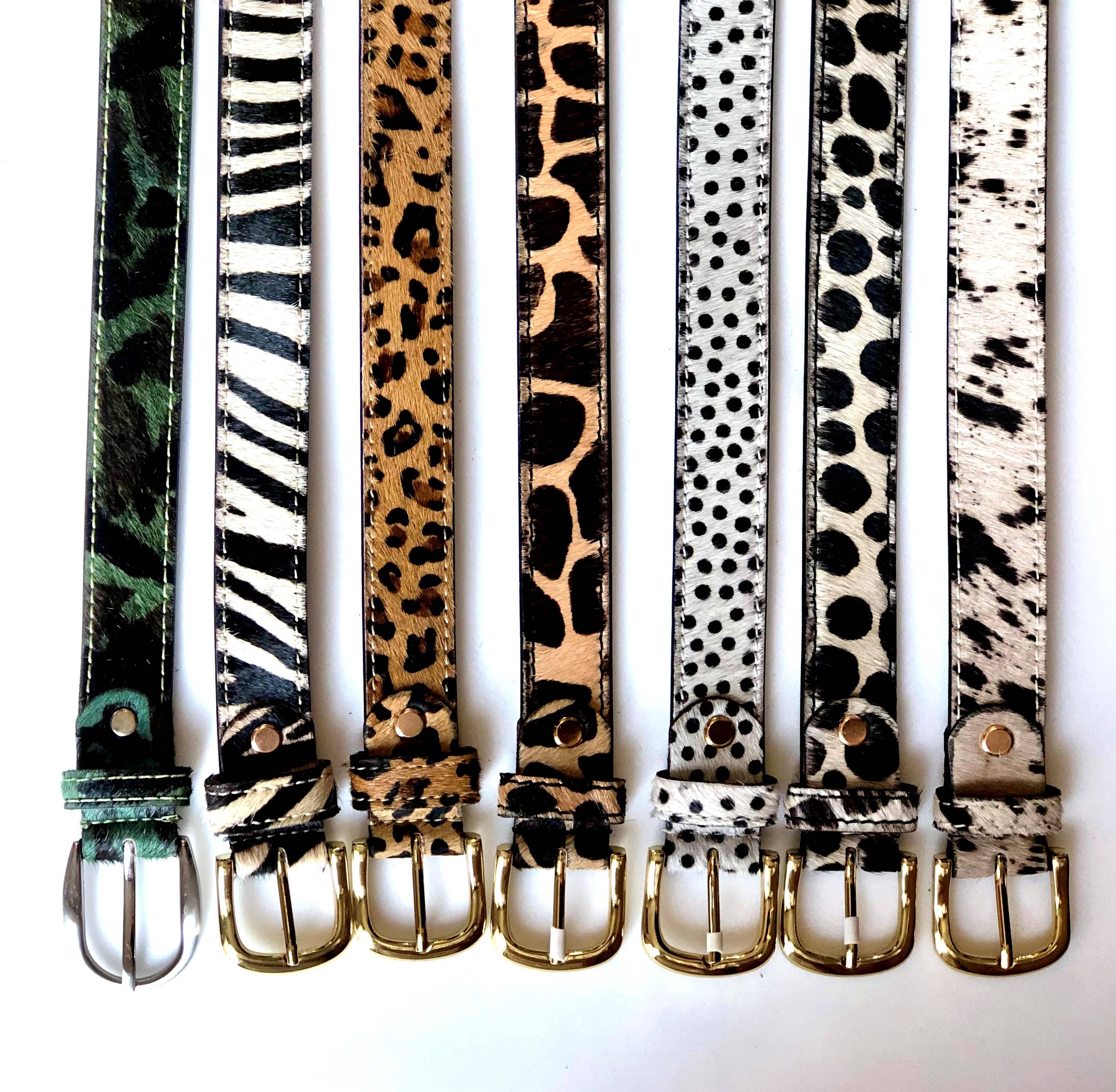 Hydestyle London – wholesale Belt – Women's – Dotty Monochrome Hair-On-Hide Womens Leather Belt 1