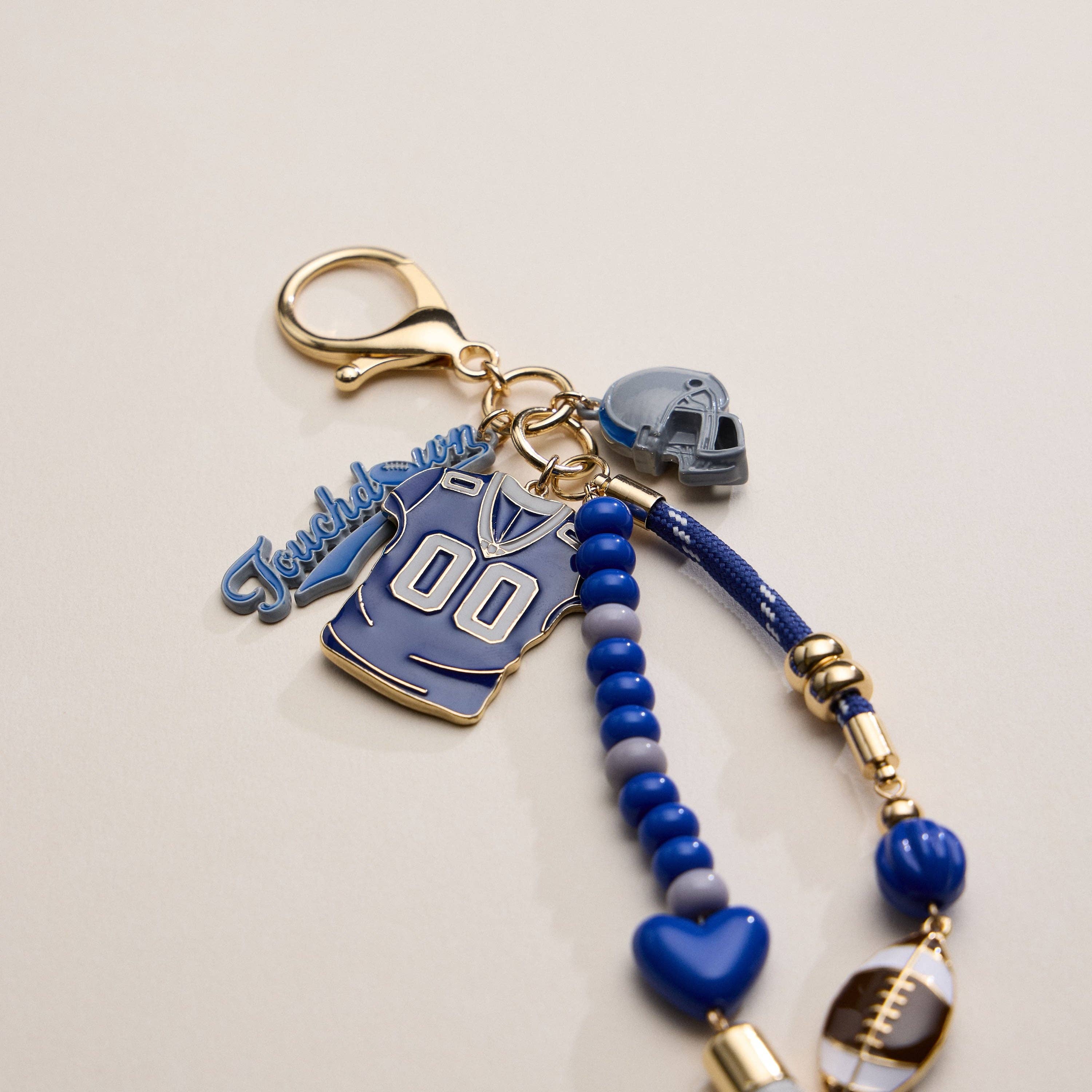 Lilla Haven - Wholesale Keychain - Women's - Gameday Football Keychain – Football Jersey, Helmet, Touchdown Charm & Tassel Bag Accessory48