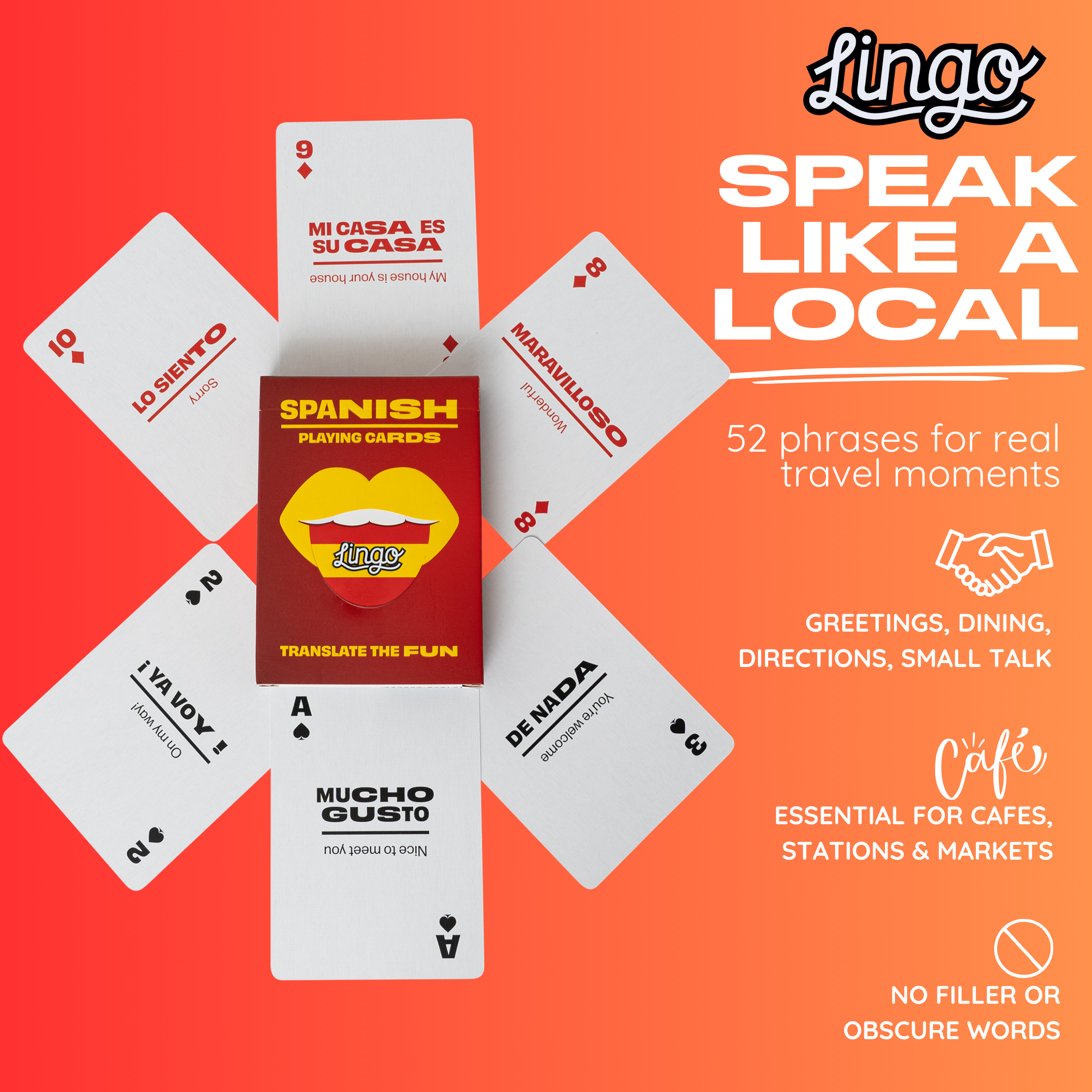 Lingo Playing Cards - Wholesale Playing Cards - Spanish Travel Playing Cards4