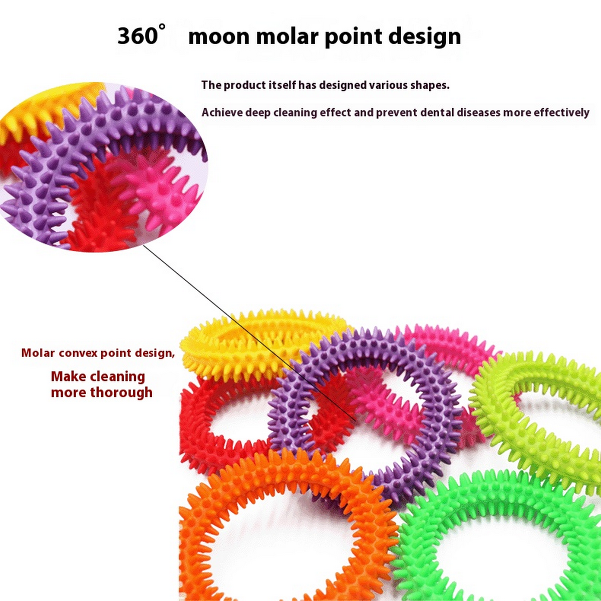 PAWPAWwholesale - Wholesale Pet Chew Toy - Dog - Durable TPR Spiked Ring - Dog Chew Toy_CWMM71913