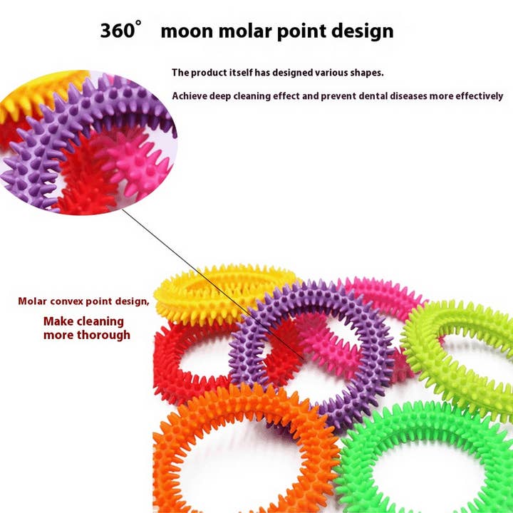 PAWPAWwholesale - Wholesale Pet Chew Toy - Dog - Durable TPR Spiked Ring - Dog Chew Toy_CWMM71913