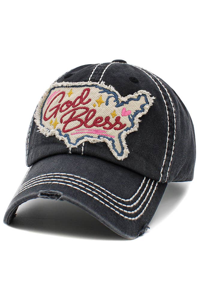 Hana - Wholesale Baseball Cap - Women's - God Bless America Washed Vintage Ballcap5